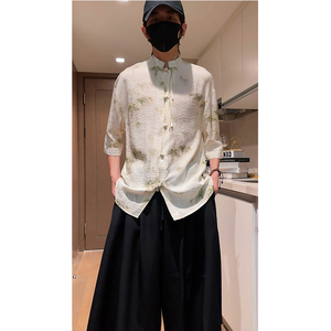 视频  冰丝竹 风改良2026 短袖汉服衬衣A893-p65图片
