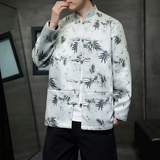 2026春新中式麂皮绒竹子唐装汉服夹克外套A658-P105，男装夹克，钱塘7008(原4008)