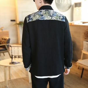 A703风拼接款2021秋冬 盘扣 棉麻汉服套装图片