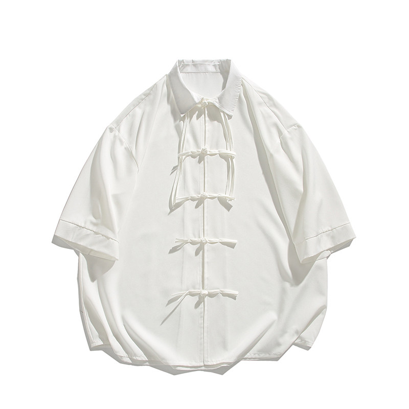 新中式白底夏季2026汉服冰丝短袖衬衫/衬衣A891-p65,男装T恤,钱塘7008(原4008)