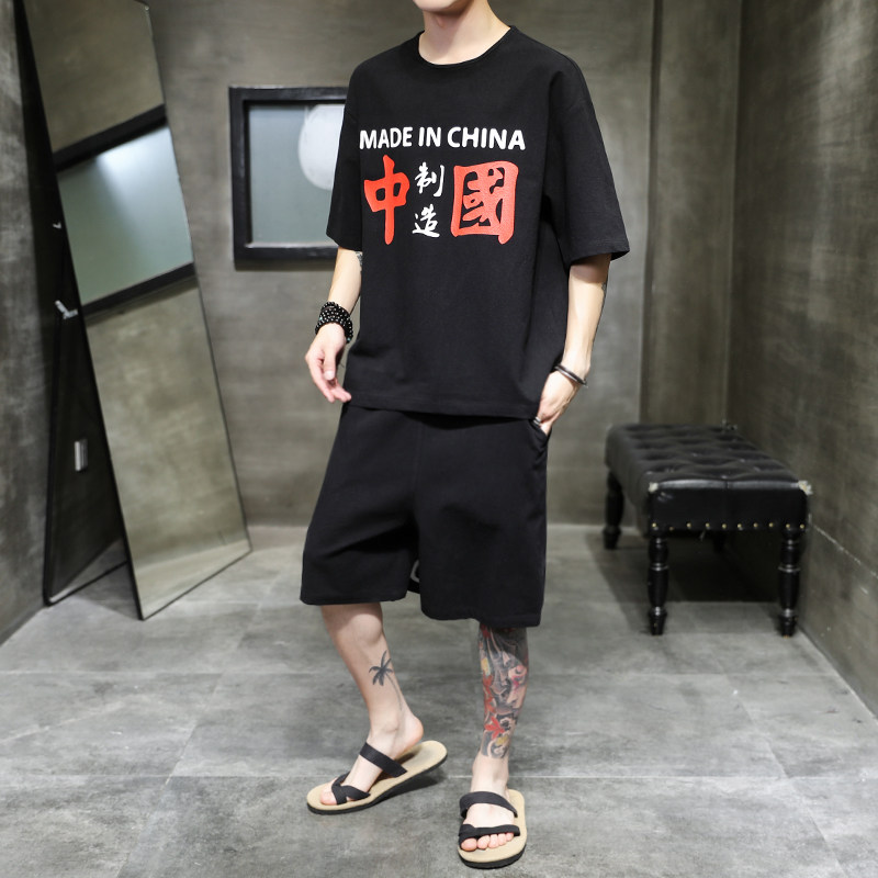 A1073新夏季2021中国风中国印花汉服套装p85,男装休闲套装,钱塘7008(原4008)