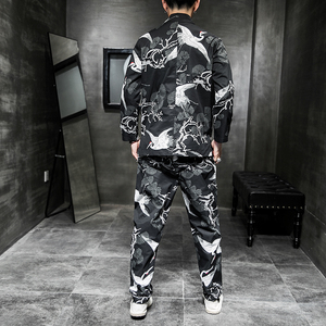 A796*中国风2021秋冬 数码印花  盘扣 汉服套装男P100图片