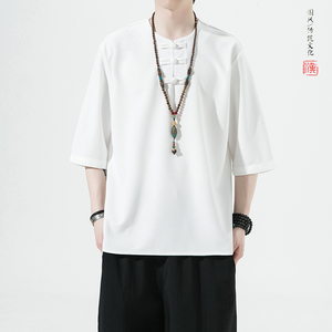 2023大码 风夏   盘扣汉服短袖男T恤A9006-p48图片