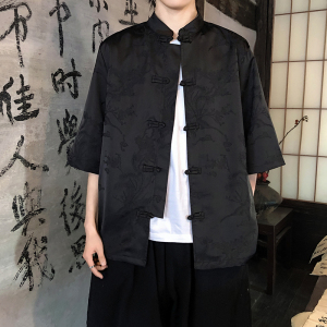 凤凰提花 夏季新品2026 风 汉服短袖衬衫/衬衣A688-p65图片