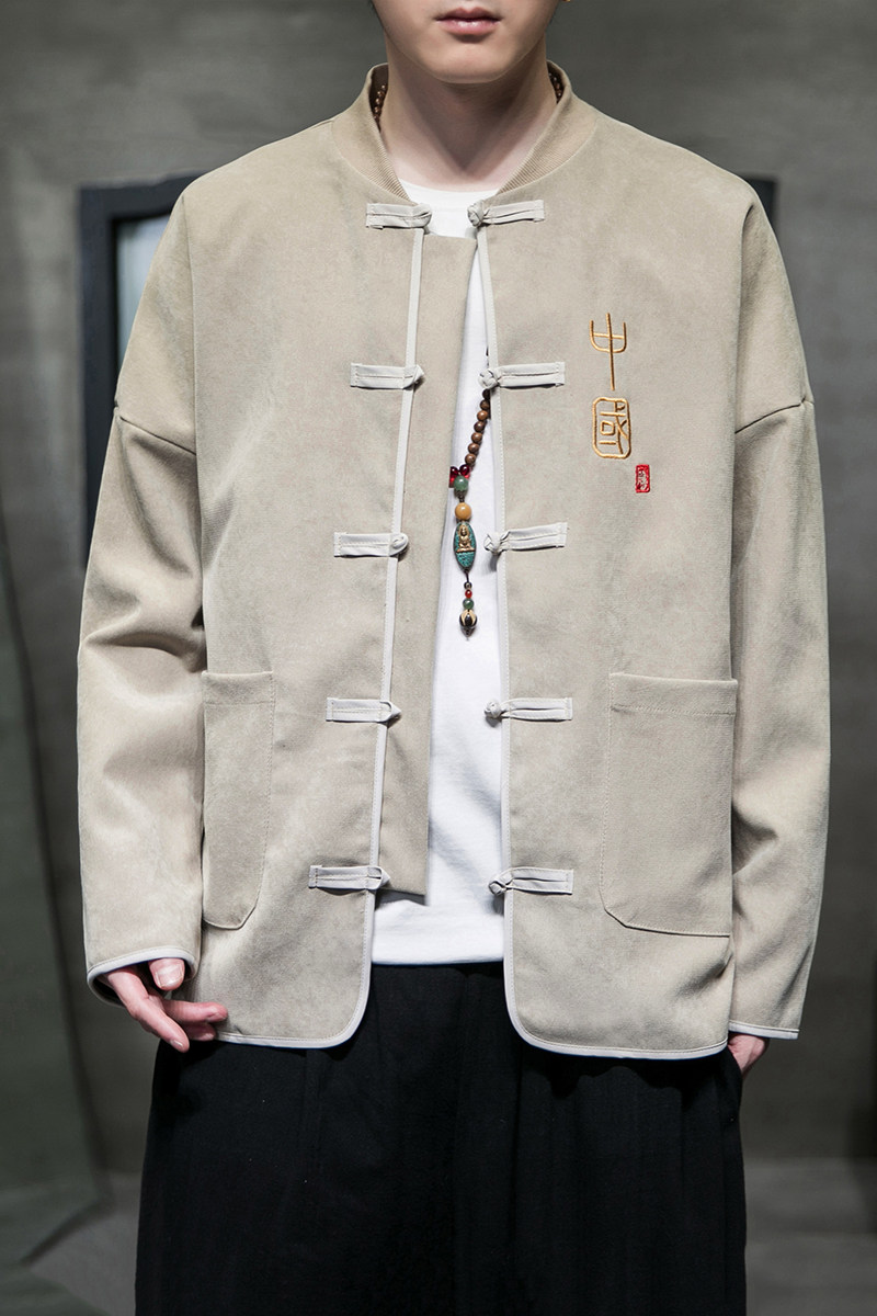 2026春盘扣风包边设计唐装/汉服特价款A850*P70,男装民族服装,钱塘7008(原4008)