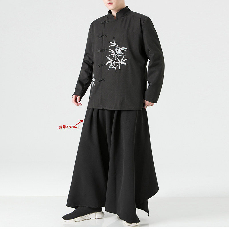 风2026春新中式西服刺绣款立领盘扣西装外套A105-p110,男装西服套装,钱塘7008(原4008)