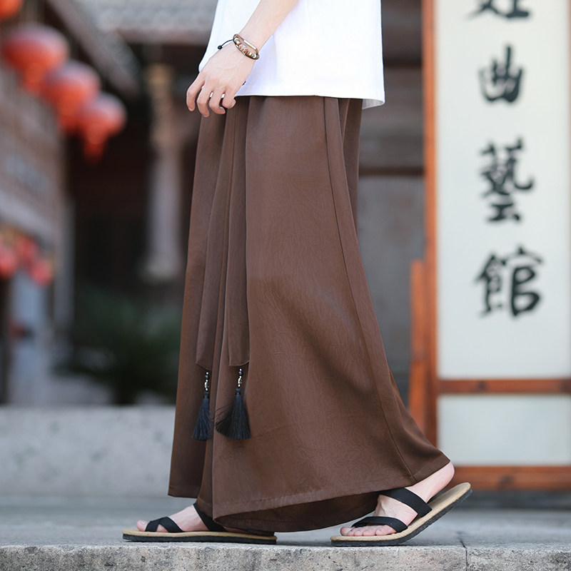 冰丝垂感2026夏季风压花设计阔腿裤长裤休闲裤A2001-p68,男装休闲裤,钱塘7008(原4008)
