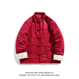 灯芯绒提花龙2025新中式盘扣棉袄唐装红棉衣A552-P148，男装棉衣，钱塘7008(原4008)