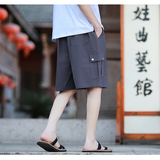 夏季新品2025风大码口袋棉麻短裤特价A606-P25，商品下架区，钱塘7008(原4008)