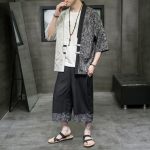 A3017*中国风 数码印花 冰丝面料 开衫套装 汉服套装p90图片