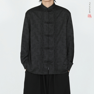 折叠款衬衫 2025秋  新中式 风 盘扣 长袖衬衫A5806*P68图片