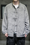 A6003风大码2021中龙花纹秋冬唐装汉服盘扣夹克外套，男装夹克，钱塘7008(原4008)