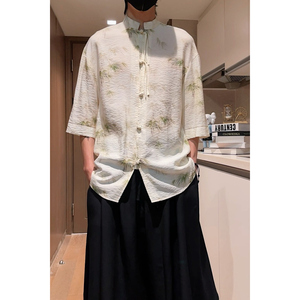 视频  冰丝竹 风改良2026 短袖汉服衬衣A893-p65图片