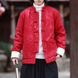 灯芯绒提花龙2025新中式盘扣棉袄唐装红棉衣A552-P148，男装棉衣，钱塘7008(原4008)