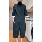 2026夏季大码风棉麻盘扣开衫汉服套装A718-p80，男装休闲套装，钱塘7008(原4008)
