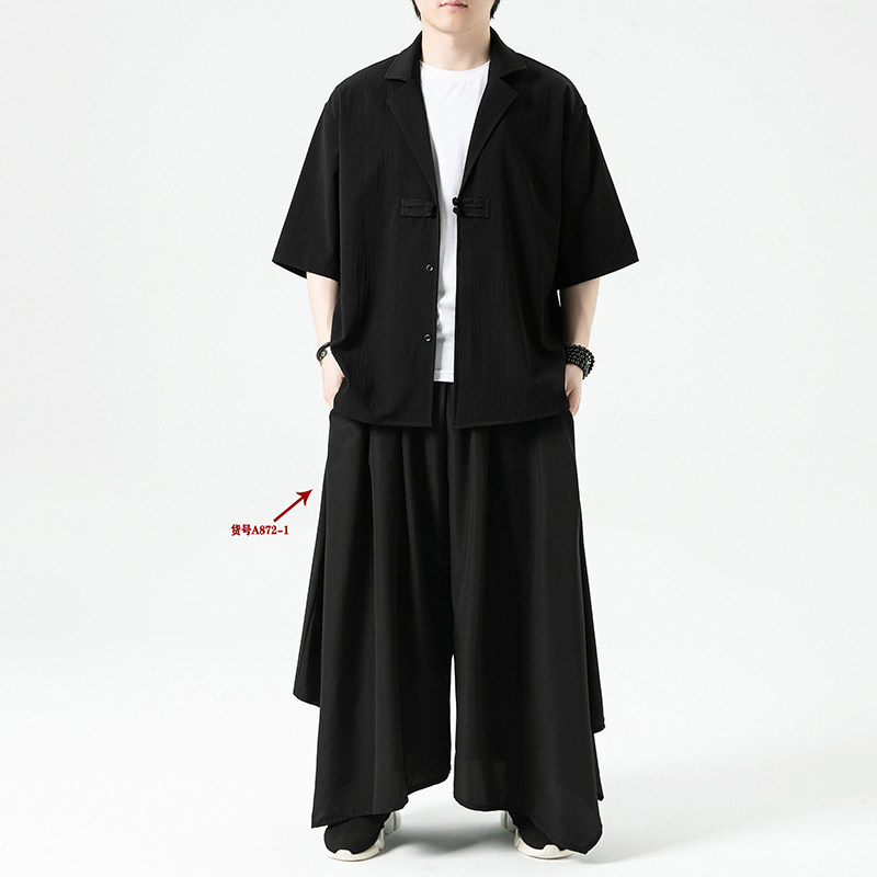 2026夏新风改良短袖汉服西装/西服领外套A892-p65,男装T恤,钱塘7008(原4008)