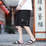 2026夏季棉麻新品双层设计刺绣宽松短裤A4009-p40，男装牛仔裤，钱塘7008(原4008)