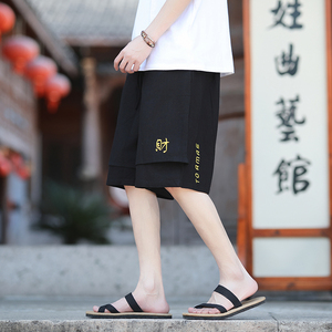2026夏季棉麻 新品 双层设计刺绣 宽松短裤A4009-p40图片