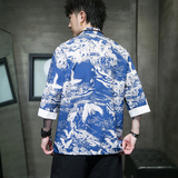 风2026抗皱冰丝夏季盘扣新汉服短袖衬衫/衬衣A878*p60，男装T恤，钱塘7008(原4008)