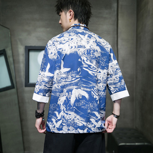 风2026抗皱冰丝 夏季 盘扣 新汉服短袖衬衫/衬衣 A878*p60图片