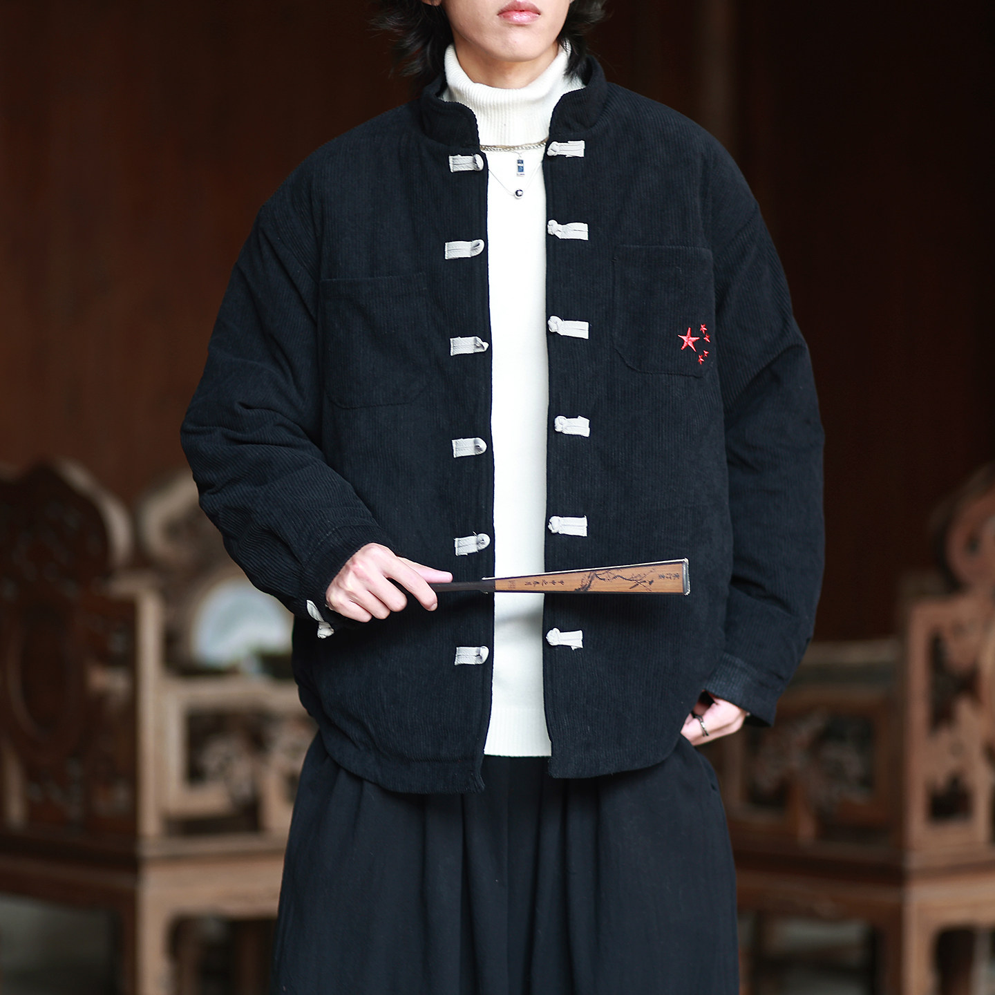 现货！冬2025灯芯绒加厚  盘扣棉衣棉服外套A7103*P100图片