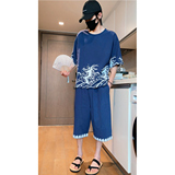 2026夏款新套装新品棉麻T恤+七分裤A005-P80，男装牛仔裤，钱塘7008(原4008)