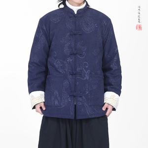 灯芯绒提花龙冬2025新中式盘扣外套唐装红棉衣外套A552-P148