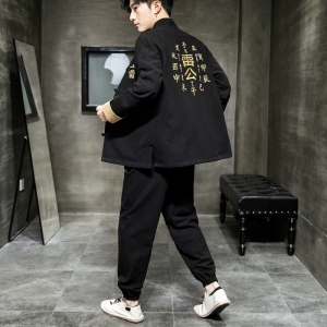 A1011大码中国风2021 个性雷公刺绣 唐服/汉服套装P135图片