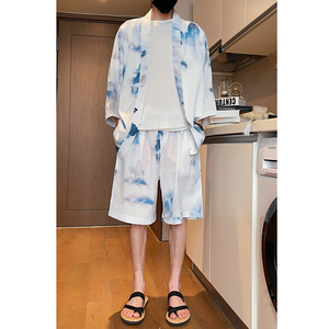 冰丝2026夏 大码男装风 沙滩休闲 汉服套装特价A3021-p50图片