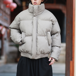 跑量2025PU皮立领棉服男  保暖情侣棉服潮牌美式皮衣棉衣A525*P88图片