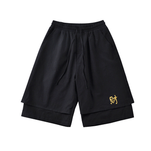 爆 大码2023夏季新品  双层设计刺绣 宽松五分裤A4009-p55图片