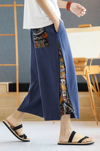 A4016中国风大码2021 汉服古风 大裤哈伦裤 宽松九分裤p60图片