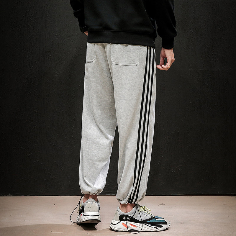AK102*跑量上新2021秋冬束脚抽绳三杠针织休闲裤子P45加绒10,男装休闲裤,钱塘7008(原4008)