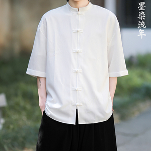 5色 夏季2025冰丝抗皱 盘扣 男短袖衬衫/衬衣A8001*p40图片