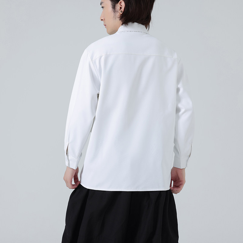 2026春新中式风水墨竹子盘扣长袖拼接衬衫A691*P70,男装衬衫,钱塘7008(原4008)