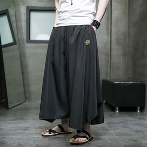 黑暗风 百搭 大码风2026不规则裙裤 九分裤A872-1 p60图片