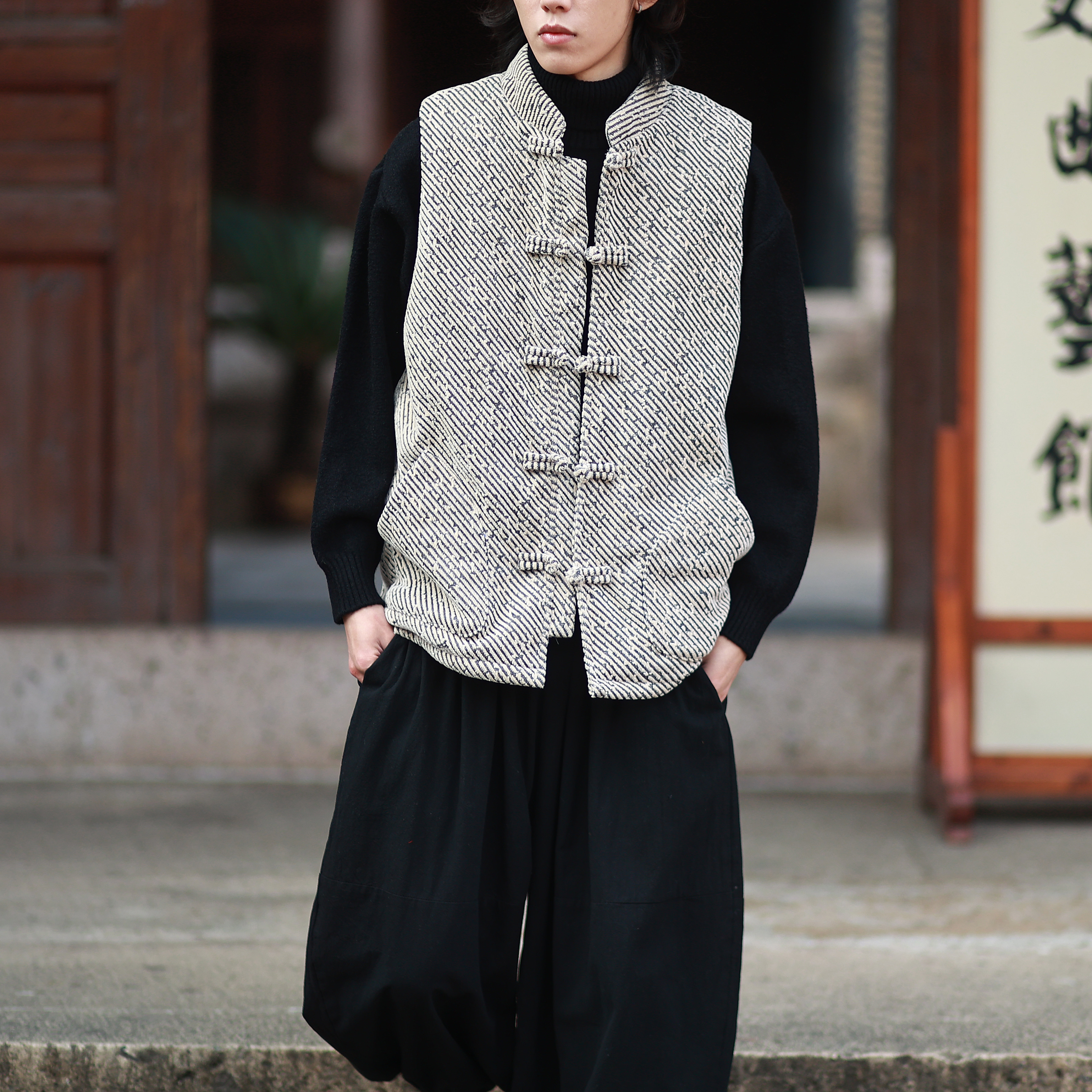 白底冬2025雪尼尔唐装马甲棉袄加厚羽绒马甲棉衣外套A527-P108,男装棉衣,钱塘7008(原4008)