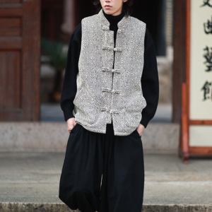白底冬2025  雪尼尔 唐装马甲棉袄加厚羽绒马甲棉衣外套A527-P108图片