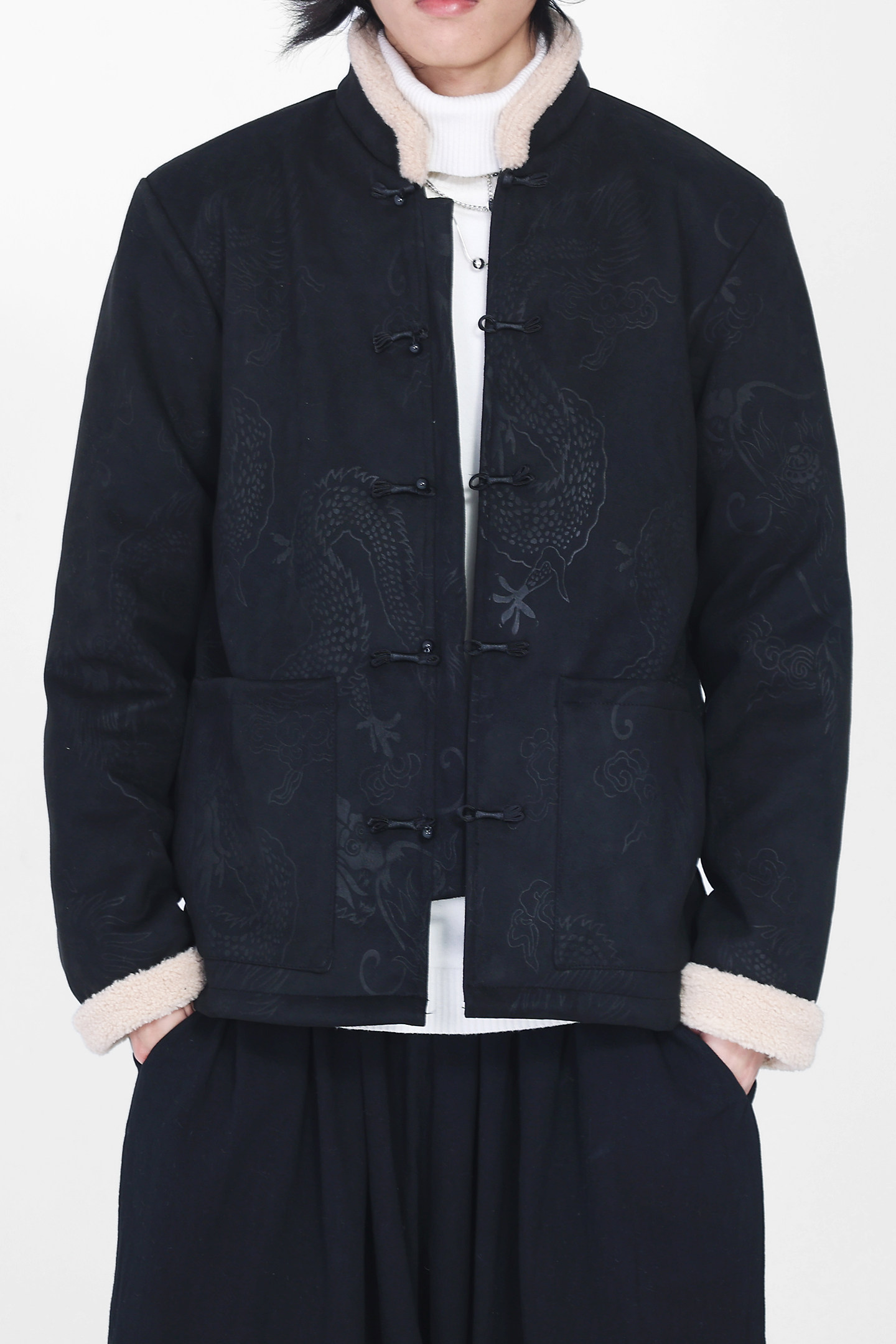 麂皮绒提花龙冬2025新中式盘扣外套唐装红棉衣外套A551-P148,男装棉衣,钱塘7008(原4008)