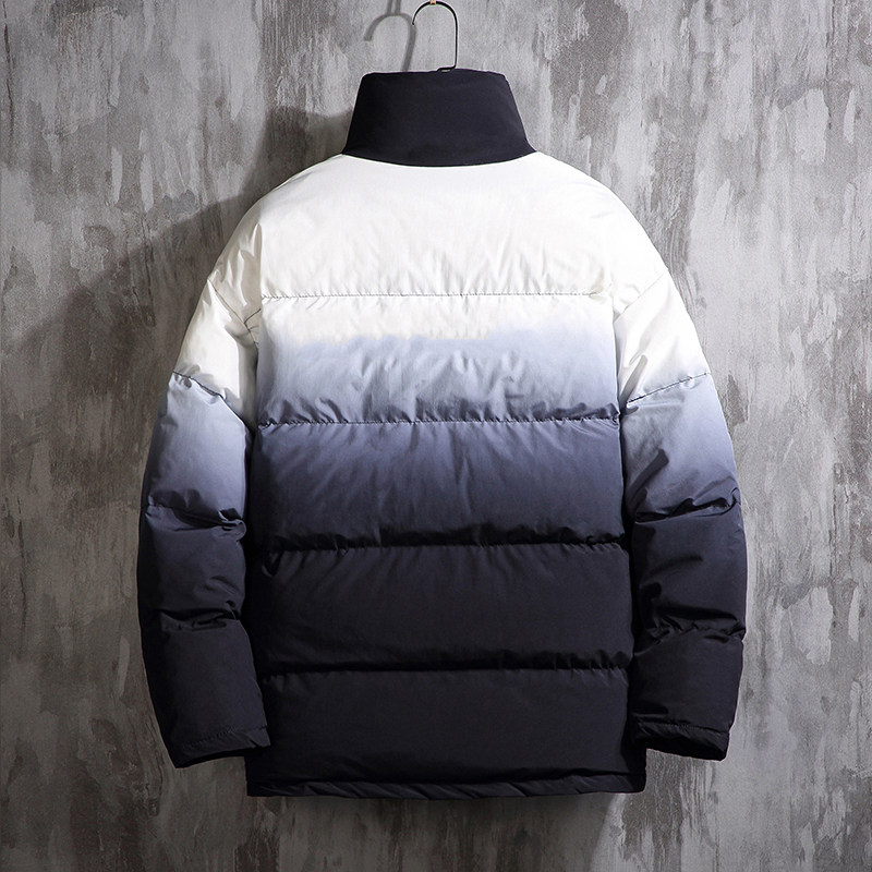 J196渐变撞色2色2020冬装爆款日系大码立领棉衣棉服P120,男装棉衣,钱塘7008(原4008)