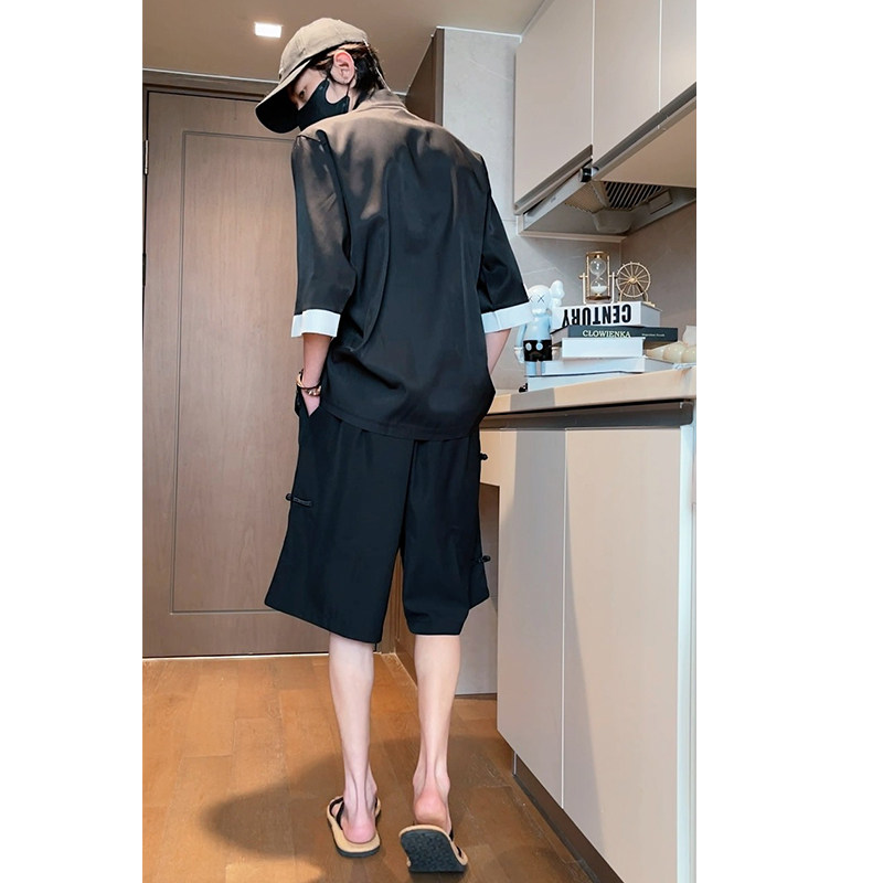 2026夏季竹子现货！刺绣风短袖衬衫/衬衣A882-p65,男装T恤,钱塘7008(原4008)
