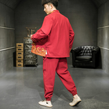 A2029中国风2021春爆款撞色刺绣棉麻汉服套装P125，男装民族服装，钱塘7008(原4008)