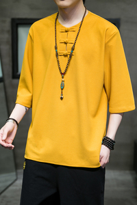 大码 风夏2023   盘扣汉服短袖男T恤A9006-p48图片