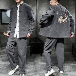 A795中国风2021秋冬盘扣设计 年兽印花 汉服套装P100图片