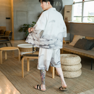 A3005*咖啡厅大码2021中国风 山水画 冰丝面料 汉服套装p80图片