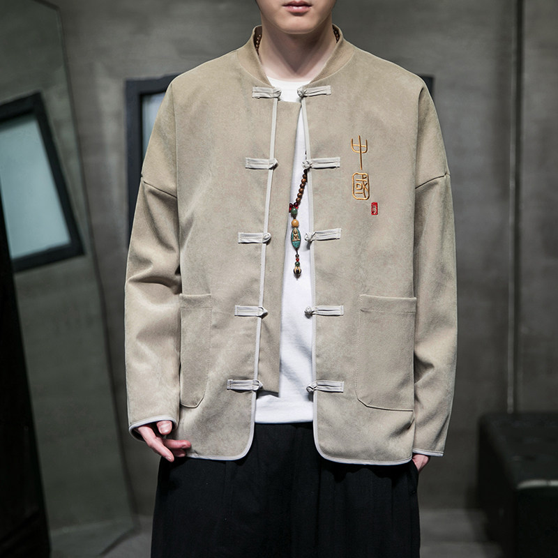 2026春盘扣风包边设计唐装/汉服特价款A850*P70，男装民族服装，钱塘7008(原4008)