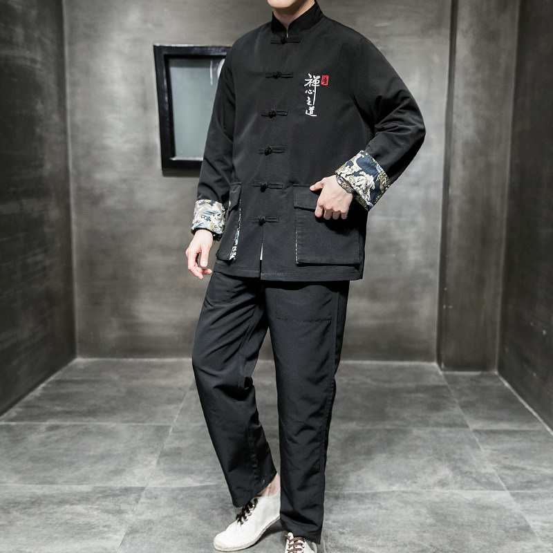 风立体口袋2026春款盘扣汉服套装特价A706-P70，男装休闲套装，钱塘7008(原4008)