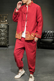 A2029中国风2021春爆款撞色刺绣棉麻汉服套装P125，男装民族服装，钱塘7008(原4008)
