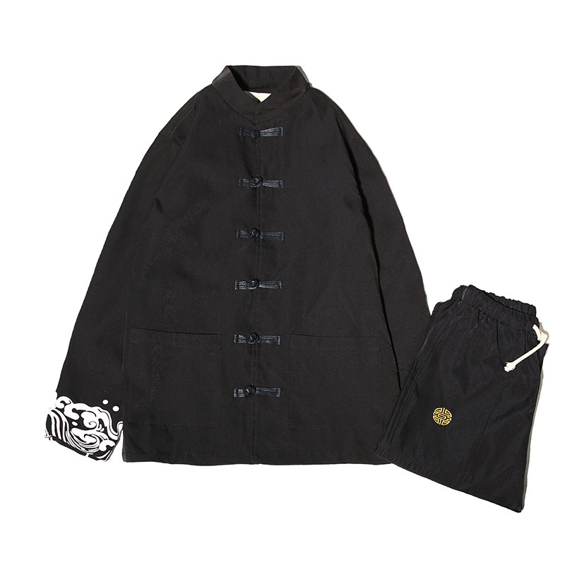 A779*套装新新风2021秋冬刺绣盘扣汉服套装男,男装民族服装,钱塘7008(原4008)