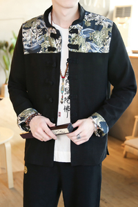 A703风拼接款2021秋冬 盘扣 棉麻汉服套装图片